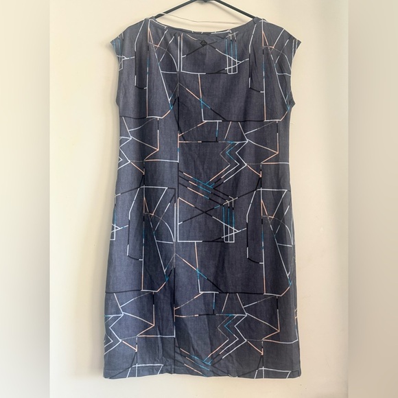 prAna Sanna Shift Dress Size S Jigsaw Geometric Purple Boatneck Stretch - Picture 3 of 4